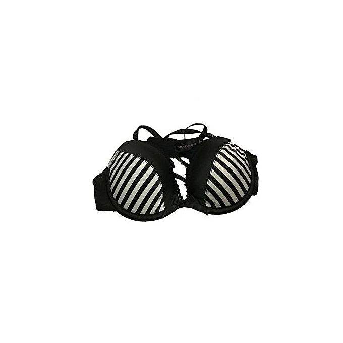 Black & White Cotton Padded Bra & Panty Set-32B_3