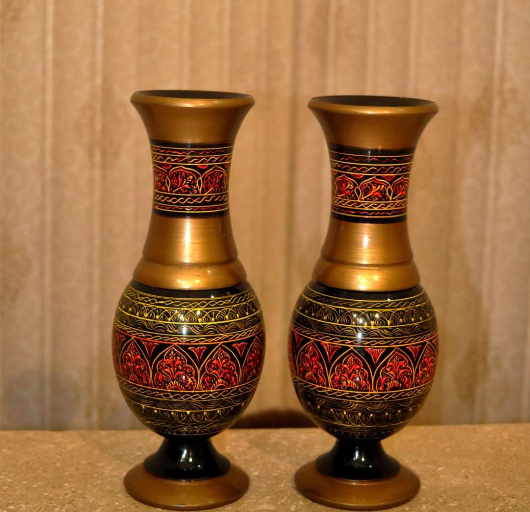 Wooden Flower Vase Pair Standard Size