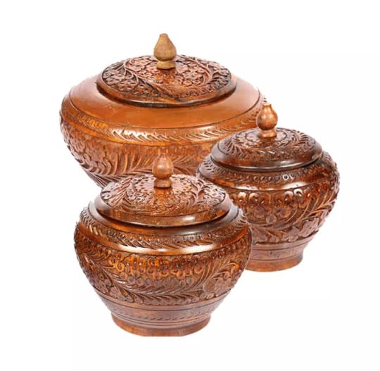 Wooden Candy Jar Carving Set