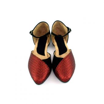 Red Women's Flat Sandal_1