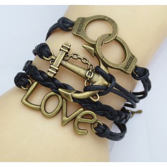Combo of Love Anchor And Infinity Best Friend Bracelets