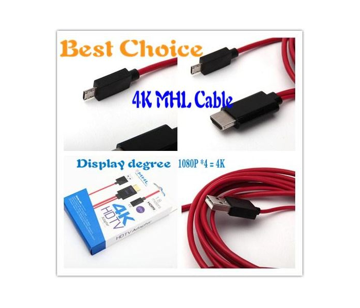 MHL 3.0 5pin Micro USB to HDMI 4K*2K 4096*2160 TV AV HDTV Adapter For Alcatel one touch 997 998 Sams